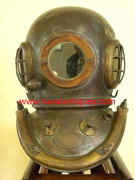 6 bolt Rebreather Siebe Gorman antique dive helmet